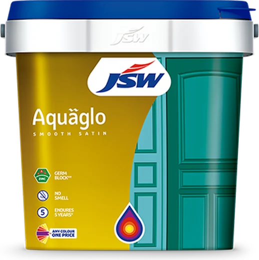 JSW Aquaglo Majestic Satin – available at VSHOP paint shop, Bantwal