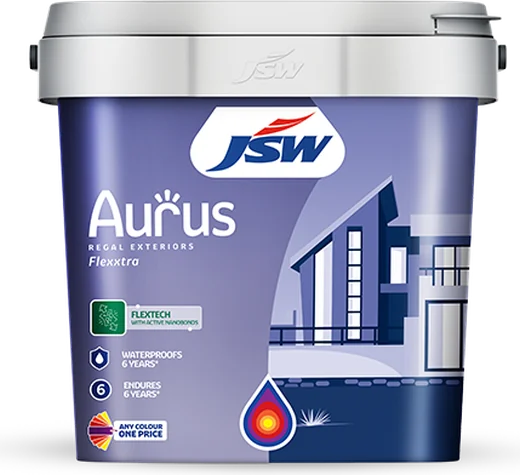 JSW Aurus Regal Exteriors Flexxtra – available at VSHOP paint shop, Bantwal