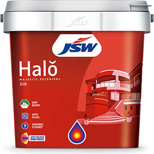 JSW Halo Majestic Exteriors Silk – available at VSHOP paint shop, Bantwal
